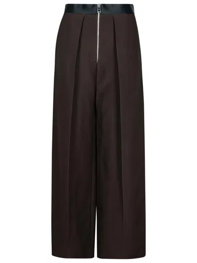 Khaite Marine Brown Viscose Blend Pants