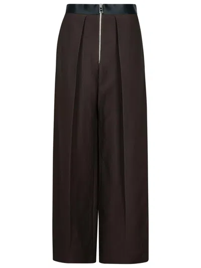 Khaite Marine Brown Viscose Blend Pants