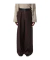 Khaite Marine Brown Viscose Blend Pants In Black