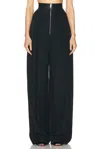 Khaite Ashford Pleated Wool-blend Twill Tapered Pants In Black