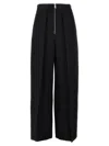 Khaite Ashford Pleated Wool-blend Twill Tapered Pants In Black
