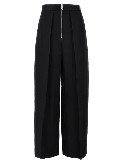 Khaite Womens Maris High-rise Straight-leg Wool-blend Trousers Black