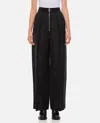 Khaite Marine Pleated Wide-leg Pants With Zipper Front In Black