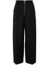 Khaite Marine Pleated Wide-leg Pants With Zipper Front