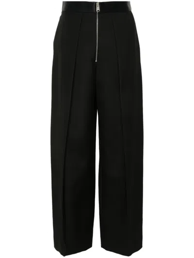 Khaite The Marine Wide-leg Trousers In Black Fabric