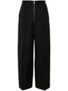Khaite Ashford Pleated Wool-blend Twill Tapered Pants In Black