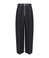 Khaite Marine Pleated Wide-leg Pants With Zipper Front In Black