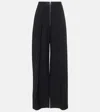 Khaite Marine Pleated Wide-leg Pants With Zipper Front In Black