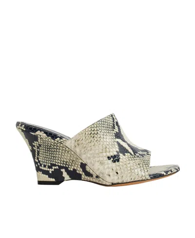 Khaite Marion 75mm Python-print Sandals In Neutral