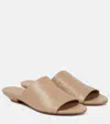 Khaite 30mm Leather Slide Sandals In Beige
