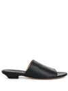 Khaite Marion Leather Slide Sandals In Black