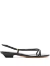 Khaite Marion Strap Flat Sandal In Black