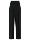 Khaite Satin Maris Tailored Trousers In Black