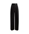 Khaite Satin Maris Tailored Trousers In Black