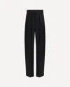Khaite Womens Maris High-rise Straight-leg Wool-blend Trousers Black In Black