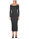 Khaite Marisole Cutout Metallic Ribbed-knit Midi Dress In Black