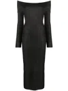 Khaite Marisole Glittery Off-the-shoulder Midi-dress