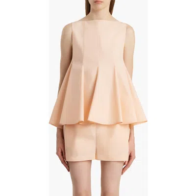 Khaite Marita Paneled Cotton-poplin Blouse In Orange