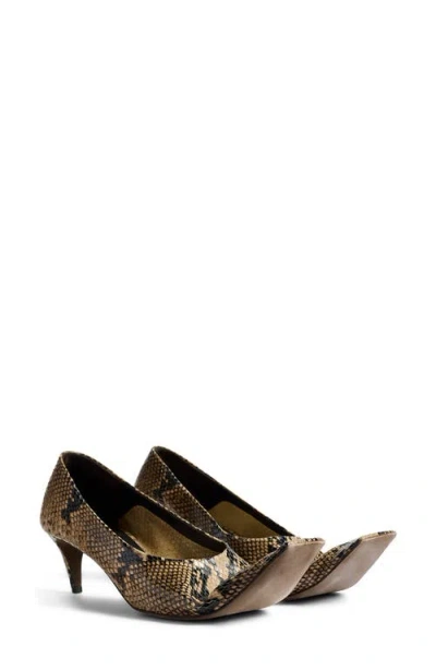 Khaite Marlene Foldable Square Toe Pump In Brown