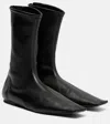 Khaite Marlene Leather Ankle Boots In Black