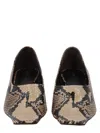 Khaite Python-print Pointed-toe Mule Flats In Animal Print