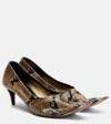 Khaite Marlene Snake-effect Leather Pumps In Sand