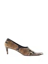 Khaite Marlene Snake-effect Leather Pumps In Brown