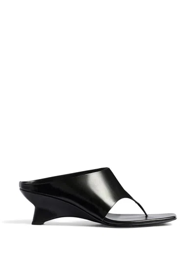 Khaite Marlow Leather Mules In Black