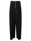 Khaite Marnie High-waisted Wide-leg Trousers In Black