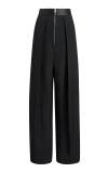 Khaite Marnie High-waisted Wide-leg Trousers In Black