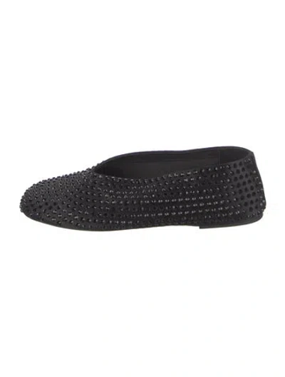 Pre-owned Khaite Mary Flat Satin Flats In Black