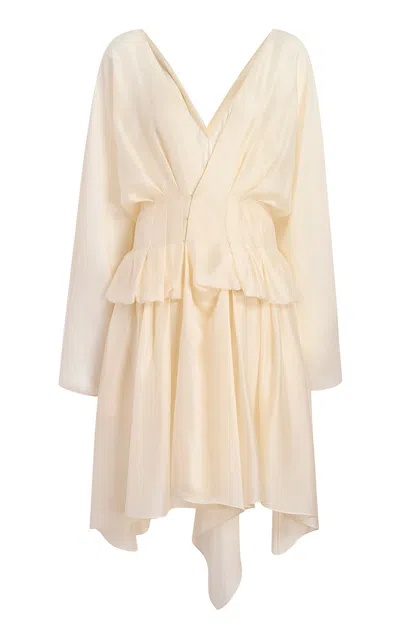 Khaite Marylore Silk-blend Veil Midi Dress In Neutral