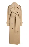 Khaite Maslow Cotton-nylon Twill Trench Coat In Beige