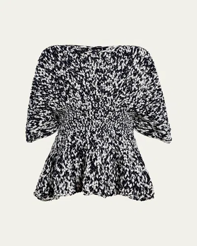 KHAITE MATHILDE PEPLUM BATWING COTTON TOP