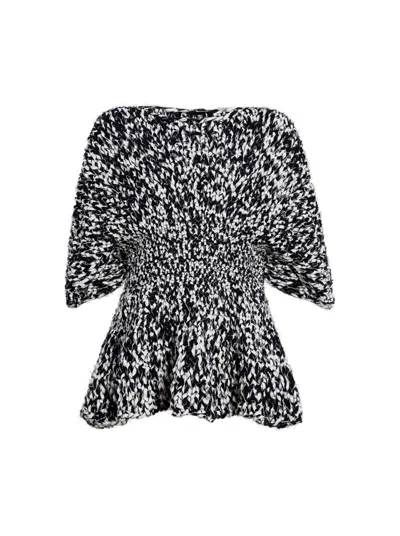 KHAITE KHAITE MATHILDE TOP GLAZE AND MIDNIGHT NAVY