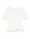Khaite Mathilde Peplum Batwing Cotton Top In White