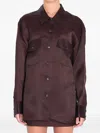 Khaite Matteo Shirt With Button-front And Flap Pocket In Burgundy