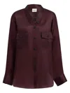 Khaite Womens Almandine Matteo Relaxed-fit Silk Shirt In Burgundy