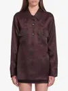 Khaite Matteo Organza Shirt In Burgundy