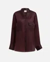 Khaite Matteo Organza Shirt In Burgundy