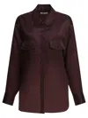 Khaite Aubergine Silk Matteo Shirt In Burgundy