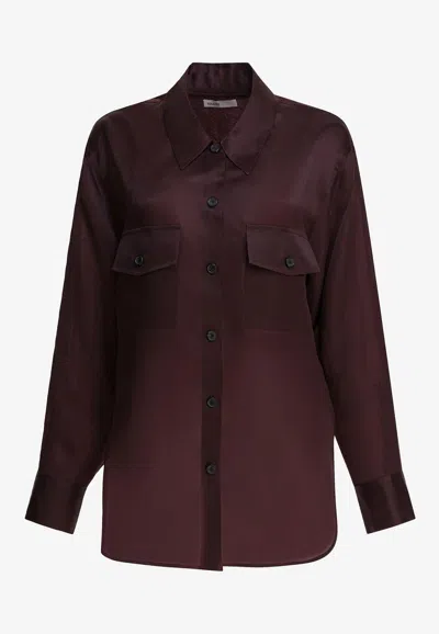 Khaite Matteo Silk Organza Long-sleeved Shirt In Animal Print