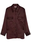 Khaite Womens Almandine Matteo Relaxed-fit Silk Shirt In Burgundy