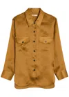 Khaite Ocher Compact Organza Matteo Shirt In Yellow