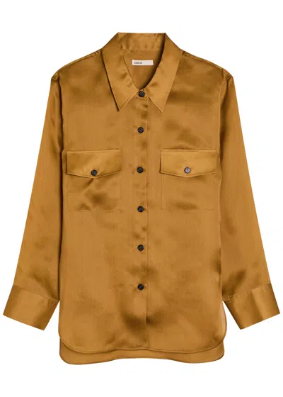 Khaite Matteo Silk-organza Shirt In Yellow