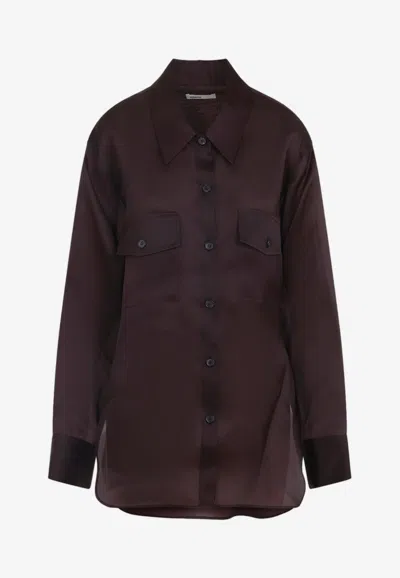 Khaite Matteo Silk Shirt In Burgundy