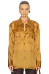 Khaite Ocher Compact Organza Matteo Shirt In Yellow