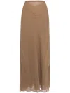 Khaite Mauva Silk A-line Skirt In Brown