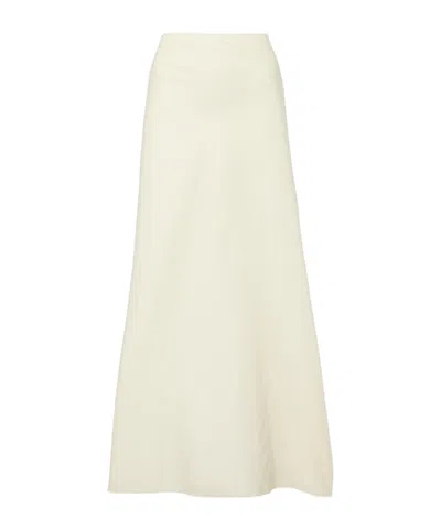Khaite Mauva Silk And Cotton Organza Maxi Skirt In Neutral