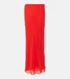 Khaite Mauva Silk Chiffon Maxi Skirt In Red